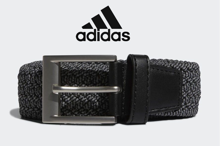 New Men's Adidas Golf Braided Stretch Golf Belt Black Size S/M